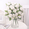 Artificial Flowers Silk Rose Bouquet Leaves Fake Flower For Vase Party Home Table Wedding Valentine's Day Gift Decoration