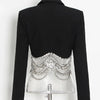 TWOTWINSTYLE Solid Casual Patchwork Diamonds Chain Slim Blazer For Women Notched Collar Long Sleeve Temperament Blazers Female