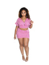 HLJ&GG Fashion Pocket Cargo Hooded Two Piece Sets Women Zip Slim Crop Top And Mini Skirts Outfits Female Washed 2pcs Streetwear