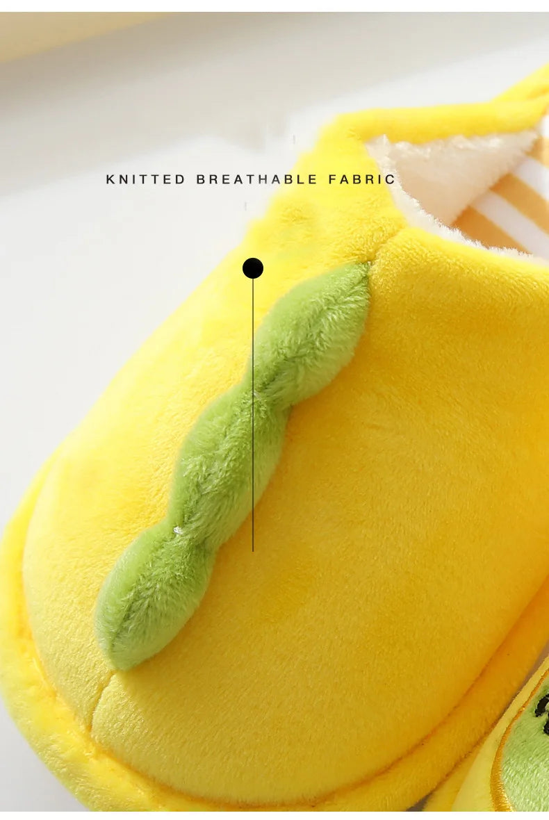Children Cartoon Dino Fur Slipper Soft Autumn Winter Warm Princess Baby Boys Girl Indoor Home Bedroom Cotton Fleece Fur Shoes