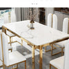 Unique Luxury Table Chairs Modern Legs Metal Design Rectangular Dining Table Space Saving Nordic Mesa De Comedor Funiture