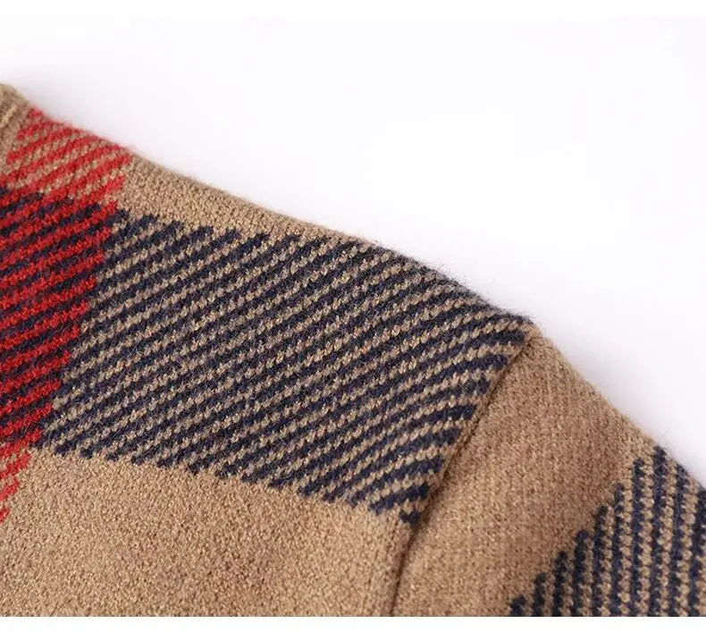 High Quality Luxury Men's Knitted Pullover Autumn Winter O-Neck Striped Wool Sweater British Casual Fashion Versatile Knitwear