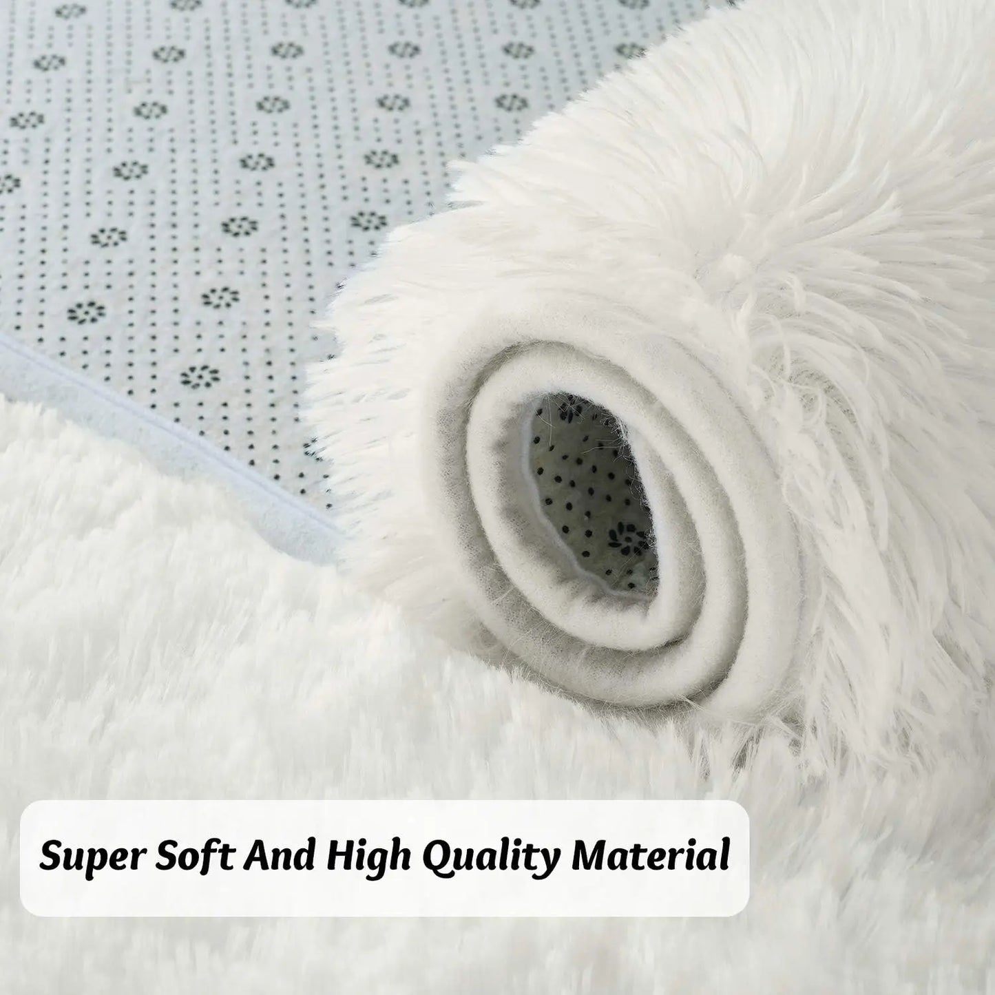 Fluffy Bedroom Rug Carpet Shaggy Fuzzy Rugs for Bedroom Thick Black Area Rugs for Living Room Rugs  for Girls Boys