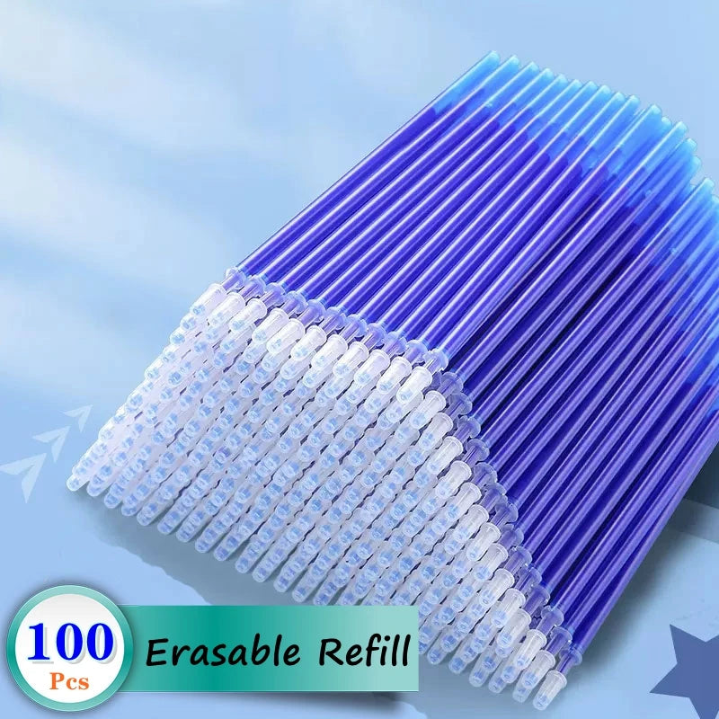 30/50/100 Stück/Packung 0,5 mm Gelstift radierbarer Stift Ersatzminen Set Blau Schwarz Tinte Schule abwaschbar Griff Schreibwarenbedarf