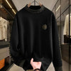 Fashion Hip Hop Half High Collar Sweatshirts Luxury Printing Fashion Versatile Pullover Hoodie Social Nightclub Men Clothing