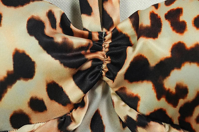 Joskaa Leopard Print Jumpsuits Women Hipster Sexy Spaghetti Strap Sleeveless Body-Shaping Rompers 2025 Party Clubwear Streetwear