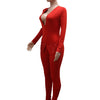 New Full Sleeve V-neck Skinny Pencil Pants Women Jumpsuits Rhinestone Birthday Rompers One Piece Night Club Evening Outfits 2025