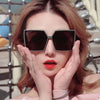 New Vintage Large Frame Sunglasses Women's Brand Designer Square Sun Glasses Women Travel Fashion Eyewear UV400 Gafas De Sol