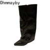 Designer Women Trouser Legs High Boots Fashion Side Zippers Long Boots Thick High Heels Autumn Winter Ladies Shoes