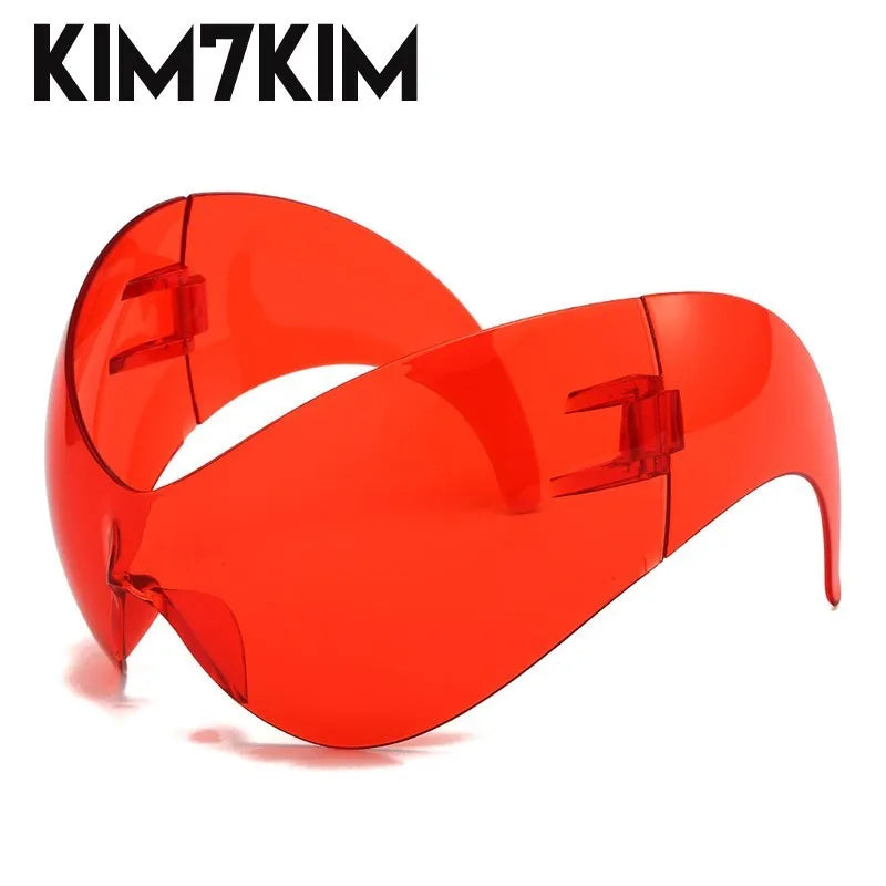 Y2k Oversized Sports Sunglasses Women 2000's Wrap Around Shield Goggle Men 2024 Luxury Brand Trends Punk Sun Glasses Male Oculos