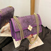 Luxury Purple Women's Single Shoulder Bag Pu Leather Ladies Bag Femme Designer Handbag Purse Flap Messenger Bag Brand Sac A Main