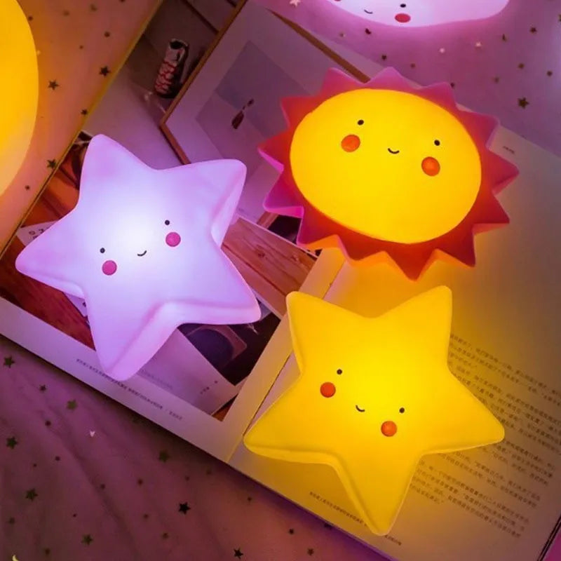 Led Night Light Baby Room Decoration Bed Stars Moon Clouds Toy Bedroom Decoration Modeling Light Baby Children's Toy Gift