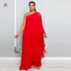 Sexy Chic Women One Shoulder Jumpsuit Chiffon Long Sleeve Prom Party Clothes Designer One Piece Ruffles Rompers 2023