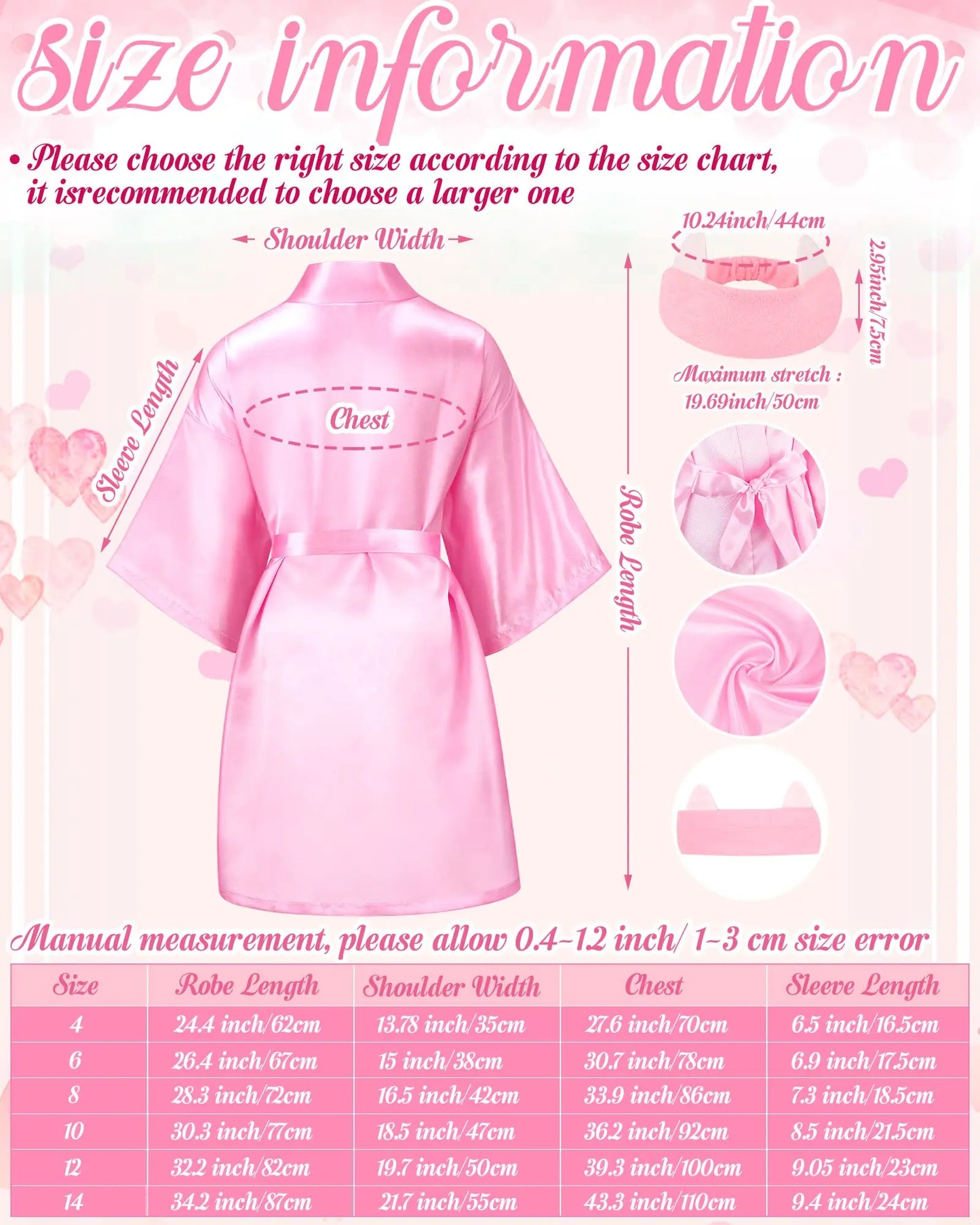 10/12/15/18 Sets Spa Party Favors Robe for Girls Kids Birthday Kimono Robe Satin Robe for Slumber Party DIY Birthday Squad Robes