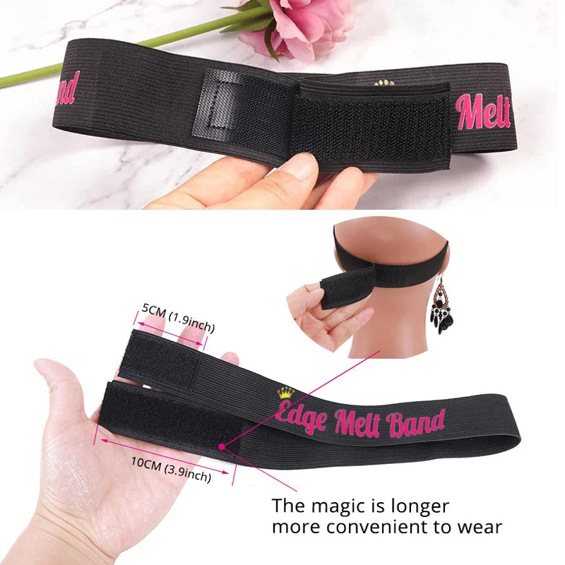 Lace Melting Band With Ear Cover Elastic Band For Wigs Black Wigs Edge Wrap To Lay Edges Wig Headband Lace Frontal Band