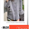 UCXQ Elegant OL Office Lady Overcoats Fur Patchwork Long Sleeve Woolen Coat Beautiful Women's Clothing Jacket Autumn 2025 Winter