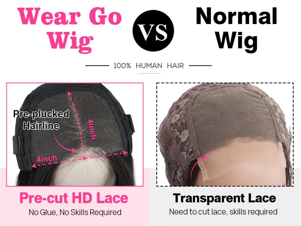 Wear And Go Water Wave Bob Lace Wig For Women Curly 6x4 Glueless Human Hair Wig 4x4 Ready To Go Human Hair Wigs Pre-Cut Lace Wig
