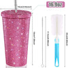 1 Pc Rhinestone Coffee Cup Gift Cup Rhinestone Rhinestone Thermos Cup Double Stainless Steel Straw Cup Coffee Mug  Water Bottles
