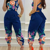 New Summer Fashion Printed Sleeveless Jumpsuit Sexy Hollow Backless Lace Up Long Jumpsuits Elegant Casual Jumpsuit With Pocket