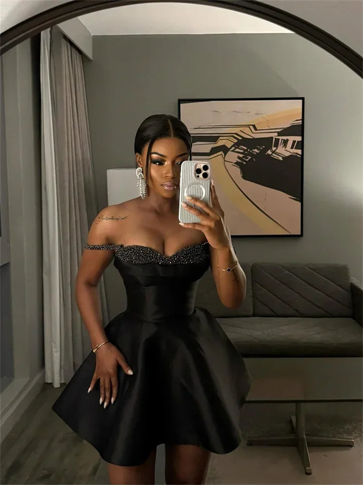 CPSYMYM  Sequins Patchwork Dress Women Shiny Shoulder Straps Sexy Backless Ruffles Hem Midnight Banquet Party Elegant Outfits