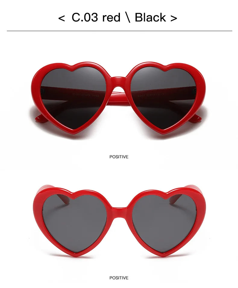 New Love Heart Shaped Polarized Sunglasses Women Fashion Cute Retro Vintage Gradient Sun Glasses UV400 Protection Unisex Eyewear