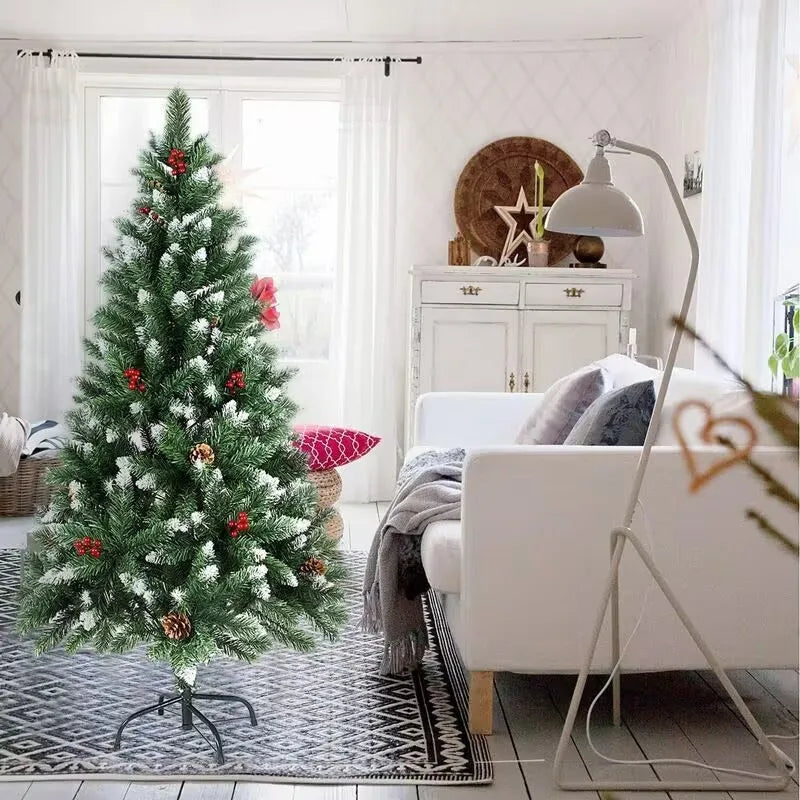 8-foot Tall Christmas Tree , Spray White on the head With Haw and Pine Nut,  for Holiday Decoration