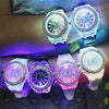 Luminous Quartz Watch for Women Personality Rhinestone Led Fashion Geneva Male and Female Students Couple Jelly Wrist Watches