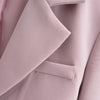 Autumn Notched Collar Open Stitching Blazer Vintage Women Full Sleeve High Waist Short Suit Cool Girl Coat Outwear