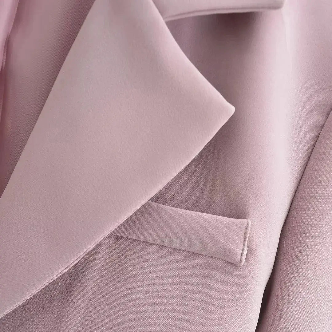 Autumn Notched Collar Open Stitching Blazer Vintage Women Full Sleeve High Waist Short Suit Cool Girl Coat Outwear