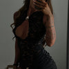 Lace Dresses For Women Fashion Sexy Elegant Solid Sleeveless Tank Hollow Out O-Neck High Side Split Slim Fit Long Vestidos Robes