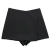 Willshela Women Fashion Solid Asymmetrical Side Zipper Skirts Shorts Vintage High Waist Female Chic Lady Shorts