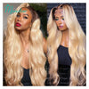 13x6 Lace Frontal Wig Brazilian Straight Human Hair Wig 2 Tone Dark Root 1B 613 Ombre Blonde Lace Front Wigs For Black Women 40"