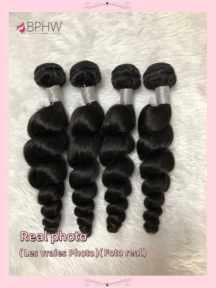 12A Loose Wave Bundles 100% Human Hair Extensions Malaysian Hair Weave Tissage Cheveux Humain Wave 1 3 4 Bundles For Black Women