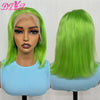 Blue Bob Wigs Human Hair 13x4 HD Lace Frontal Wig Human Hair Pre Plucked 180% Density Straight Short Blue Bob Wigs for Women