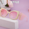 Oversized Cat Eye Sunglasses Women 2024 Luxury Brand Designer Punk Round Sun Glasses For Ladies Trendy Big Frame Eyewear UV400