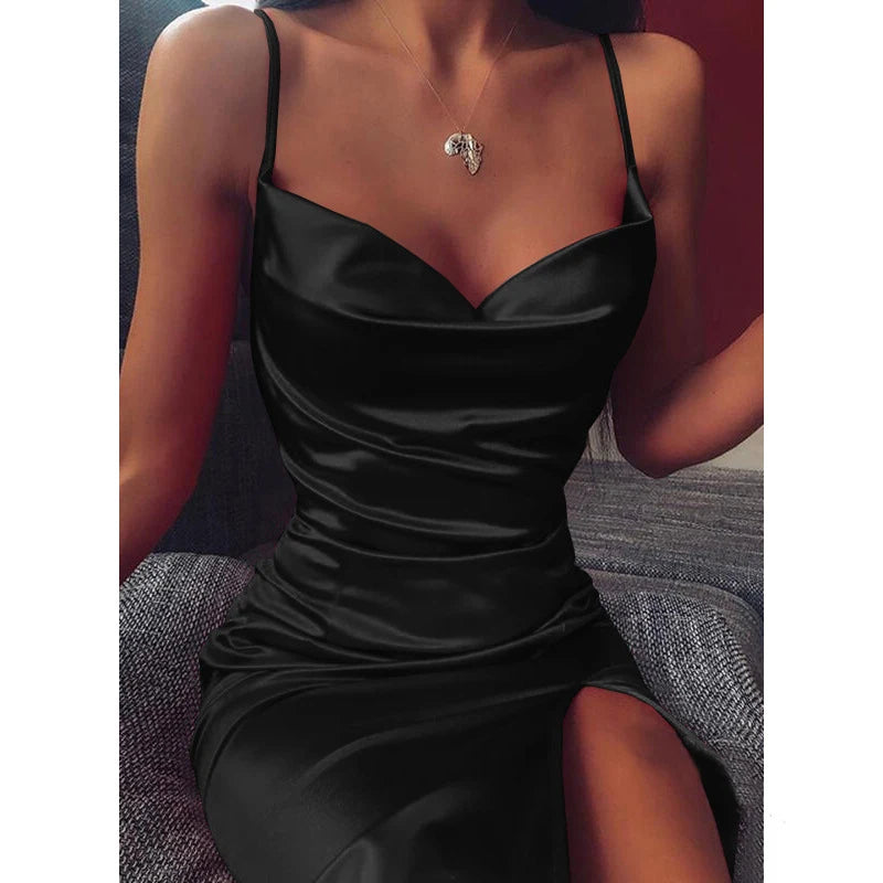 Sexy Spaghetti Strap Backless Summer Dress Women Elegant Sleeveless Mini Dress Red Bodycon Party Dresses 2022