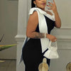 Womens Summer Beautiful Sexy Dresses Mid-length Elegant Lady Dress Highi Waist Knitted One-piece Dress Wholesale Dropshipping