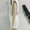 Znaiml Elegant White Patchwork Rompers Playsuits Women Lapel Sleeveless Slim Shorts Jumpsuits Hollow Button Birthday Overalls