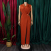 Elegant Jumpsuits & Rompers for Woman 2024 New Turn Down Collar Sleeveless High Waisted V Neck Straight Female Birthday Overalls