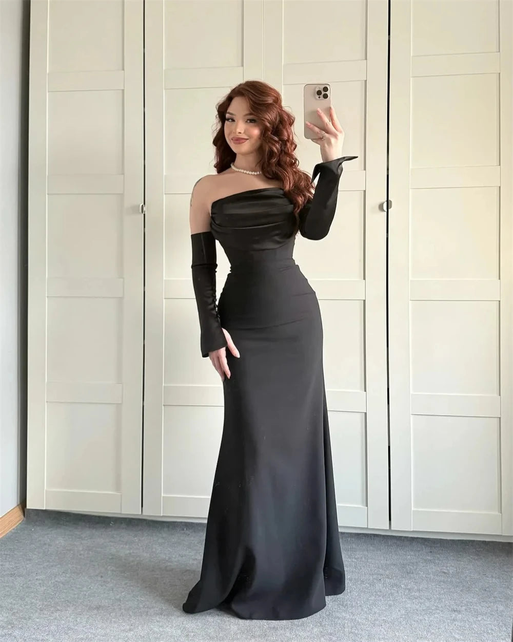 Customized Mermaid Evening Dress Party Classic  Jersey Strapless Dresses Modern Saudi Arabia Available in Colors Celebrity Gowns