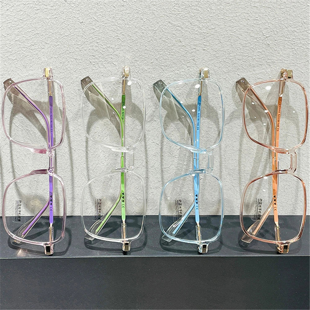 Retro Square Anti-Blue Light Glasses for Women Stylish Clear Frame Anti Radiation Glasses Transparent gafas de sol