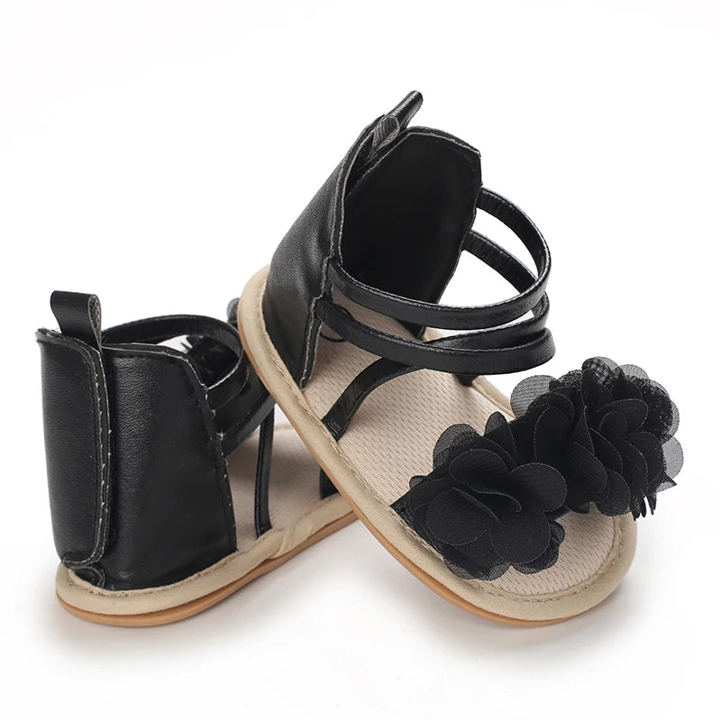 Summer Cool Baby Girl Sandals Fashion Newborn Sandal Idyllic Flower Soft Anti-slip Toddler Rubber Sole Comfortable Shoes