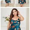 XL-5XL Big Size Sexy Suspender Nightdress Sleepwear Lingerie Summer Women Nightgown Loose Silky Satin Dressing Gown Loungewear