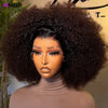 500 Density Glueless Wigs Human Hair Afro Coily Kinky Curly 13*6 Hd Lace Frontal Wig Human Hair T1B/Brown Preplucked For Women