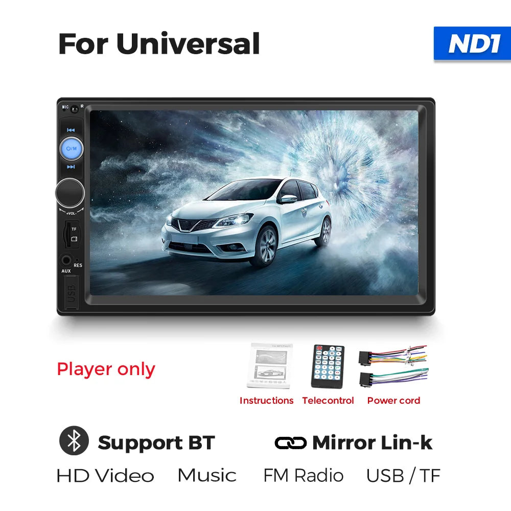 ND1 7010B 2din Dual USB 7Inch Car Radio Autoradio Multimedia Player TF Card for Nissan Hyundai Kia toyata Chevrolet Ford Suzuki