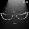 Stonefans Simple Rhinestone Cat Eye Glasses Frames Jewelry for Women Statement Spectacle Eye Decoration No Lens Eyewear Gift