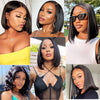 Brazilian Human Hair Wig Remy Bone Straight Hair Bob Wigs Full Machine Made Wig for Women 8-16 Inches Swiss Lace Bob Wigs 150%