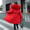 Winter Parka 2024 New Women Jacket Clothes Long Coat Wool Liner Hooded Jacket Fur Collar Thick Warm Snow Wear Fashion Parka