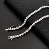 Houtros 3mm Full Moissanite Tennis Necklace 925 Sterling Silver 3 Prong Diamond Neck Chain Wedding Party Luxury Jewelry GRA