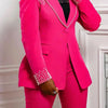 2 Pieces Women's Sets Autumn Winter Long Sleeve Pearl Blazers Suit Tops And Pants Suits Two Piece Set Tracksuit Outfit 2025